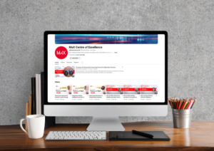 Mockup of a laptop showing MaX videolectures playlist